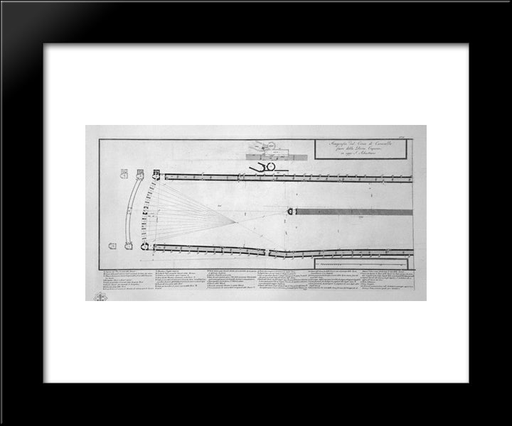 Ground Plan Of The Circus Of Caracalla In Today Capena Outside The Porta S. Sebastian, In The Two Boards Meet Together 20x24 Black Modern Wood Framed Art Print Poster by Piranesi, Giovanni Battista