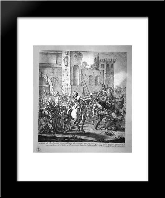 Jesus Carried To Calvary 20x24 Black Modern Wood Framed Art Print Poster by Piranesi, Giovanni Battista