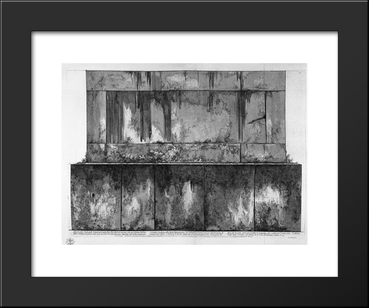 Pedestal Of The Same Relief (Two Branches) 20x24 Black Modern Wood Framed Art Print Poster by Piranesi, Giovanni Battista