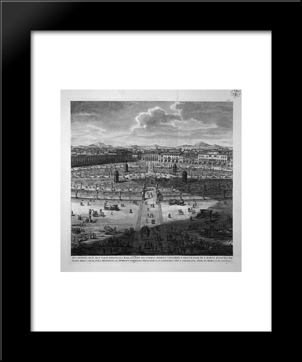 Perspective Of New Square In Padua 20x24 Black Modern Wood Framed Art Print Poster by Piranesi, Giovanni Battista