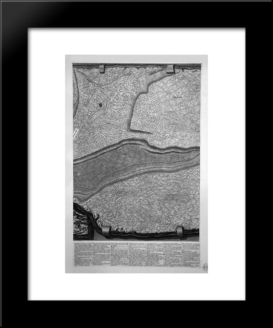 Plan Of The Existing Factories In The Villa Adriana, With A Dedication To St. M Stanislaus Augustus, King Of Poland 20x24 Black Modern Wood Framed Art Print Poster by Piranesi, Giovanni Battista