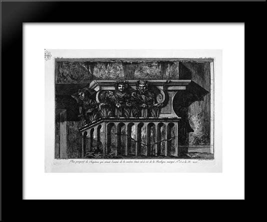 Proof Of The Main Door Of The House Facing The Basilica And The Capital Of The Door Of The House Three Shaft 20x24 Black Modern Wood Framed Art Print Poster by Piranesi, Giovanni Battista