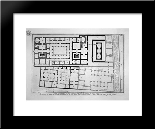 Section Of The House 20x24 Black Modern Wood Framed Art Print Poster by Piranesi, Giovanni Battista