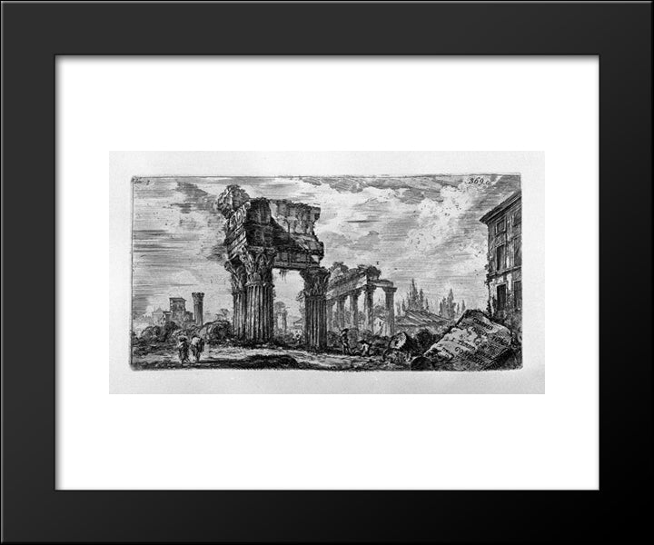 Table Text: Following The Inscriptions Referred To In The Previous Plate And Index Tables Contained In The Work 20x24 Black Modern Wood Framed Art Print Poster by Piranesi, Giovanni Battista