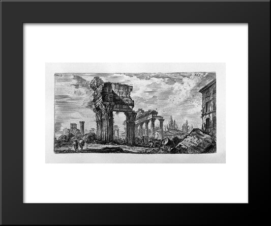 Table Text: Following The Inscriptions Referred To In The Previous Plate And Index Tables Contained In The Work 20x24 Black Modern Wood Framed Art Print Poster by Piranesi, Giovanni Battista