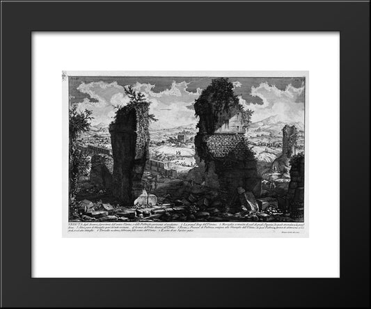 The Roman Antiquities, T. 3, Plate Vi. View The Remains Above Ground Of The Ancient Ustrine And Relevant To The Same Factories 20x24 Black Modern Wood Framed Art Print Poster by Piranesi, Giovanni Battista