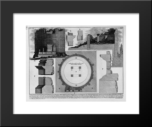 The Roman Antiquities, T. 3, Plate Xiii. Plan Of The Tomb Of Plautius Family Via Tiburtina Near Ponte Lugano 20x24 Black Modern Wood Framed Art Print Poster by Piranesi, Giovanni Battista