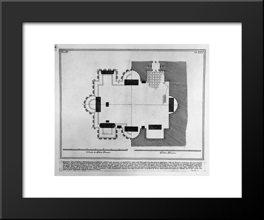 The Roman Antiquities, T. 3, Plate Xxi. Plan Of The Burial Chambers Of `Freedmen And Servants Of The Family Of Augustus 20x24 Black Modern Wood Framed Art Print Poster by Piranesi, Giovanni Battista