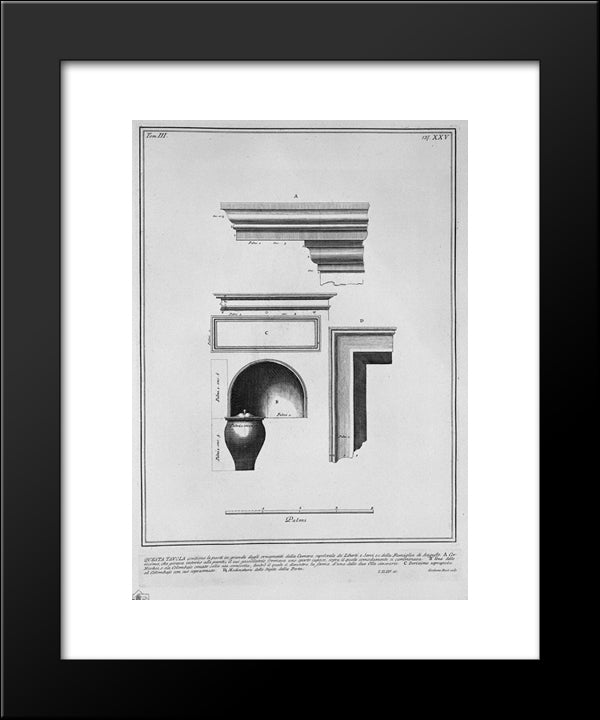 The Roman Antiquities, T. 3, Plate Xxv. Details Of The Ornaments Of The Burial Chambers Above 20x24 Black Modern Wood Framed Art Print Poster by Piranesi, Giovanni Battista