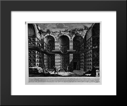 The Roman Antiquities, T. 3, Plate Xxvi. View In Perspective Of A Previous Goal Of The Burial Chamber 20x24 Black Modern Wood Framed Art Print Poster by Piranesi, Giovanni Battista