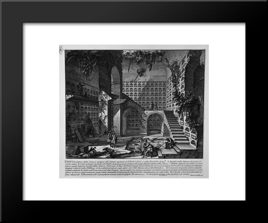 The Roman Antiquities, T. 3, Plate Xxxix. Interior View Of The Room Adjacent To The Burial Chambers Above 20x24 Black Modern Wood Framed Art Print Poster by Piranesi, Giovanni Battista