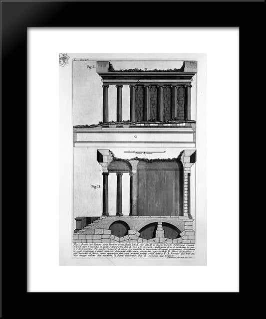 The Roman Antiquities, T. 4, Plate L. Vista Of The Menagerie Of Wild Beasts Made ??By Domitian To Use The Amphitheater 20x24 Black Modern Wood Framed Art Print Poster by Piranesi, Giovanni Battista