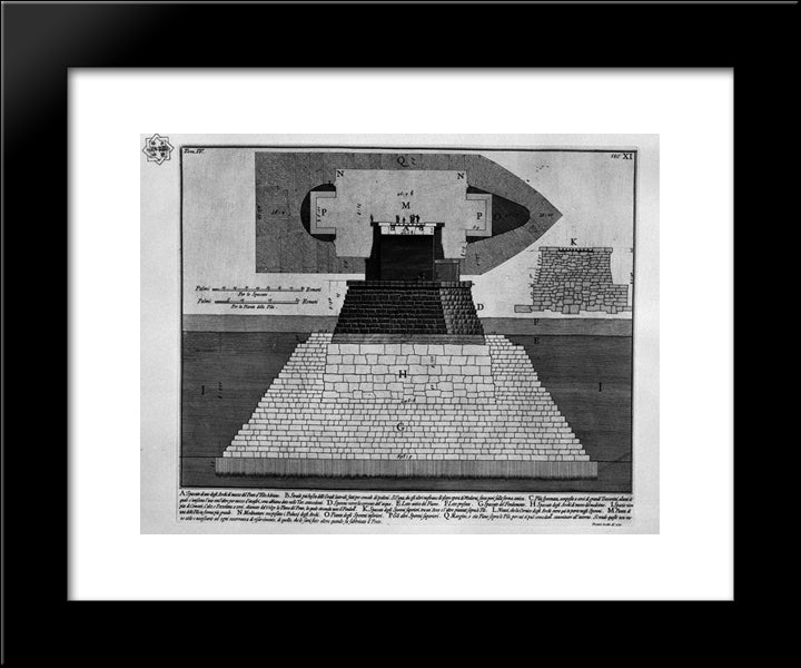 The Roman Antiquities, T. 4, Plate Xii. View Of An Entrance To The Upper Room Into The Boulder Burial D`Elio Adriano 20x24 Black Modern Wood Framed Art Print Poster by Piranesi, Giovanni Battista