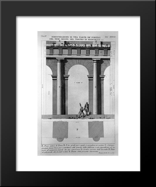 The Roman Antiquities, T. 4, Plate Xxxiii. Vista Of A First Class Part Of The Arcades Of The Theatre Of Marcellus 20x24 Black Modern Wood Framed Art Print Poster by Piranesi, Giovanni Battista