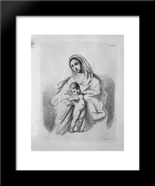 The Virgin And Child In Half-Figure In Her Arms 20x24 Black Modern Wood Framed Art Print Poster by Piranesi, Giovanni Battista