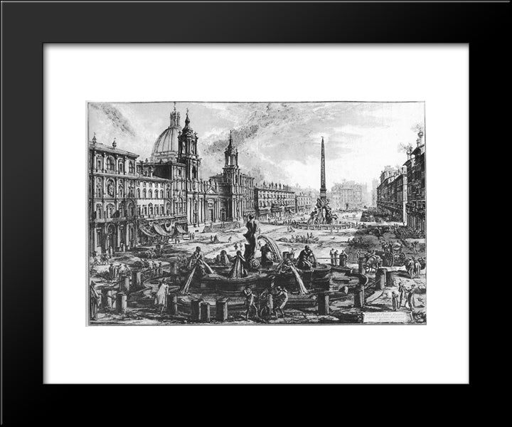 Vedute Di Roma 20x24 Black Modern Wood Framed Art Print Poster by Piranesi, Giovanni Battista