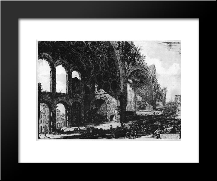 Vedute Di Roma 20x24 Black Modern Wood Framed Art Print Poster by Piranesi, Giovanni Battista