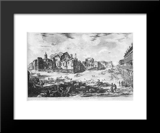 Vedute Di Roma 20x24 Black Modern Wood Framed Art Print Poster by Piranesi, Giovanni Battista