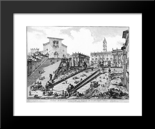 Vedute Di Roma 20x24 Black Modern Wood Framed Art Print Poster by Piranesi, Giovanni Battista