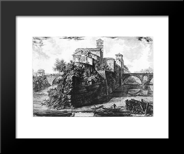 Vedute Di Roma 20x24 Black Modern Wood Framed Art Print Poster by Piranesi, Giovanni Battista