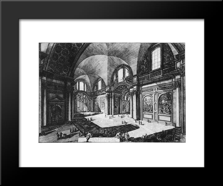 Vedute Di Roma 20x24 Black Modern Wood Framed Art Print Poster by Piranesi, Giovanni Battista