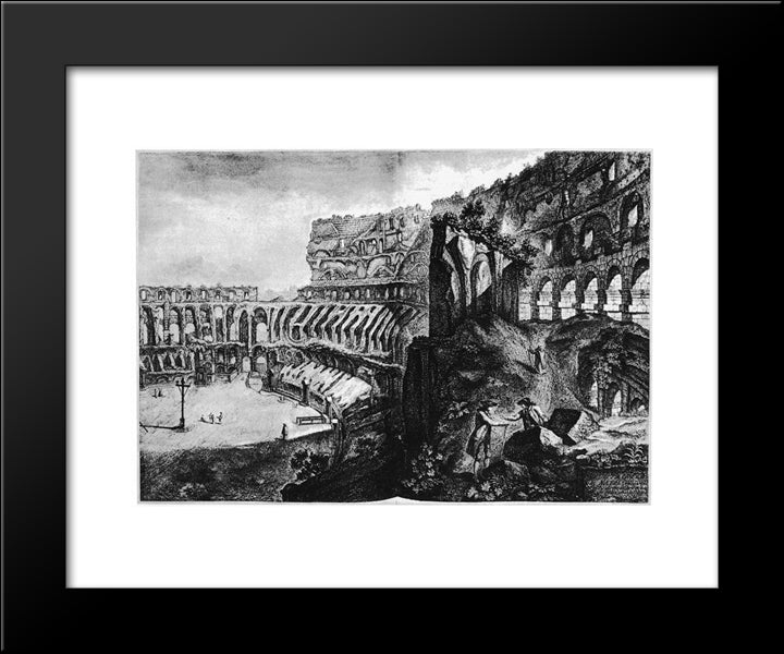 Vedute Di Roma 20x24 Black Modern Wood Framed Art Print Poster by Piranesi, Giovanni Battista