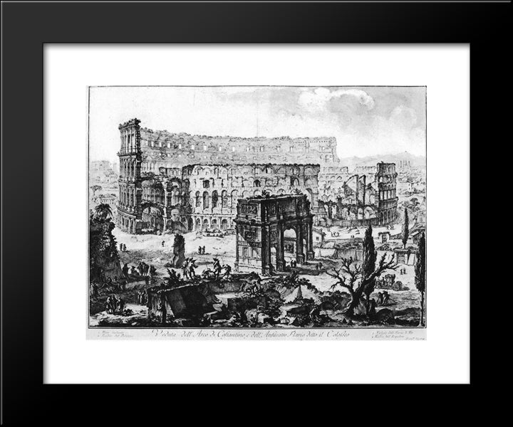 Vedute Di Roma 20x24 Black Modern Wood Framed Art Print Poster by Piranesi, Giovanni Battista