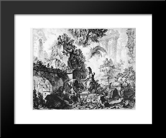 Vedute Di Roma 20x24 Black Modern Wood Framed Art Print Poster by Piranesi, Giovanni Battista