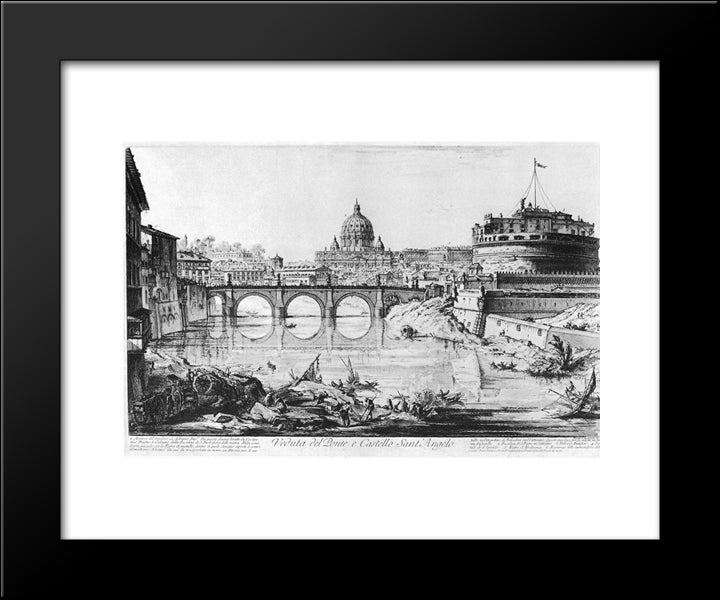 Vedute Di Roma 20x24 Black Modern Wood Framed Art Print Poster by Piranesi, Giovanni Battista