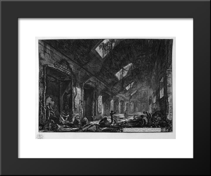 View Of A Eliocamino To Dwell In The Winter, Which Was Heated By The Sun, Which Is Introduced For Windows 20x24 Black Modern Wood Framed Art Print Poster by Piranesi, Giovanni Battista