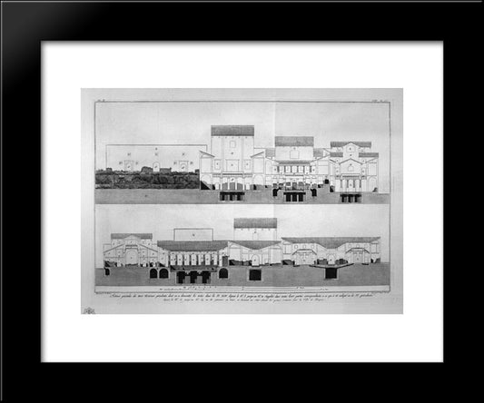 View Of Corinthian Cavedio More Important Than The House Of The Surgeon 20x24 Black Modern Wood Framed Art Print Poster by Piranesi, Giovanni Battista