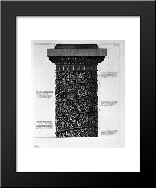 View Of Main Facade Of The Antonine Column, In Six Tables 20x24 Black Modern Wood Framed Art Print Poster by Piranesi, Giovanni Battista