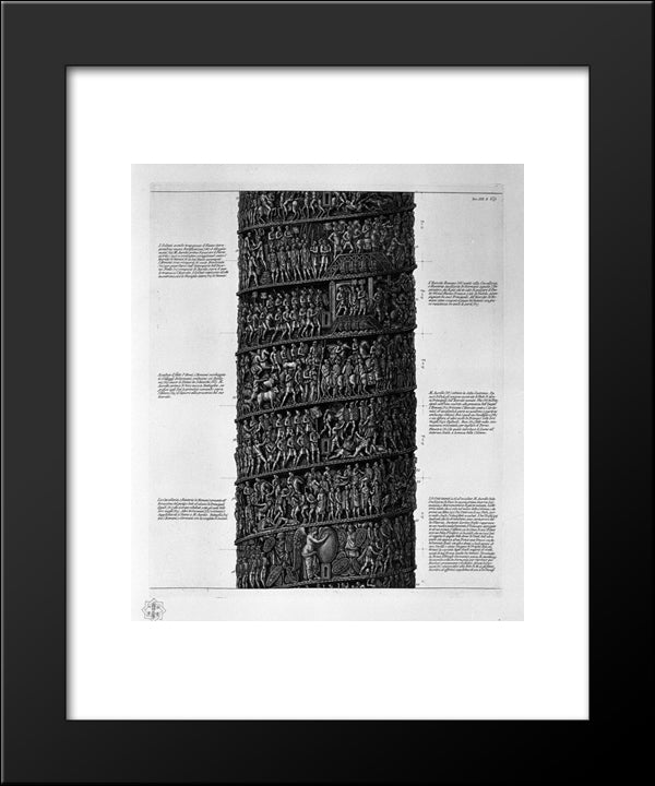 View Of Main Facade Of The Antonine Column, In Six Tables 20x24 Black Modern Wood Framed Art Print Poster by Piranesi, Giovanni Battista