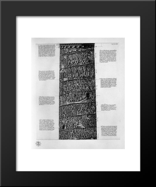 View Of Main Facade Of The Trajan Column, Six Boards Together 20x24 Black Modern Wood Framed Art Print Poster by Piranesi, Giovanni Battista