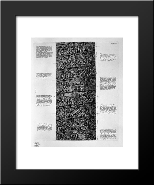 View Of Main Facade Of The Trajan Column, Six Boards Together 20x24 Black Modern Wood Framed Art Print Poster by Piranesi, Giovanni Battista