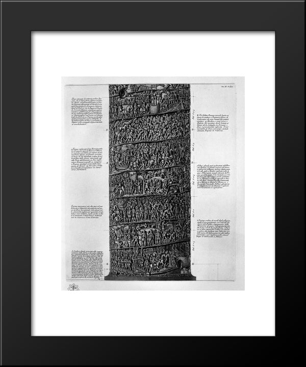 View Of Main Facade Of The Trajan Column, Six Boards Together 20x24 Black Modern Wood Framed Art Print Poster by Piranesi, Giovanni Battista