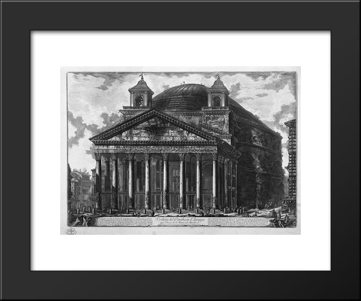 View Of The Pantheon Of Agrippa 20x24 Black Modern Wood Framed Art Print Poster by Piranesi, Giovanni Battista