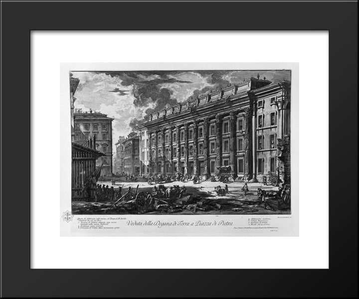 View Of The Piazza Di Monte Cavallo 20x24 Black Modern Wood Framed Art Print Poster by Piranesi, Giovanni Battista