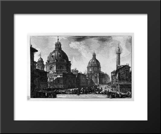 View Of The Piazza Navona On The Ruins Of The Circus Agonale 20x24 Black Modern Wood Framed Art Print Poster by Piranesi, Giovanni Battista