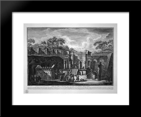 View Of The Temple Of Isis, Which Today Exists Among The Remains Of The Ancient City Of Pompeii, Design Of L Despres 20x24 Black Modern Wood Framed Art Print Poster by Piranesi, Giovanni Battista