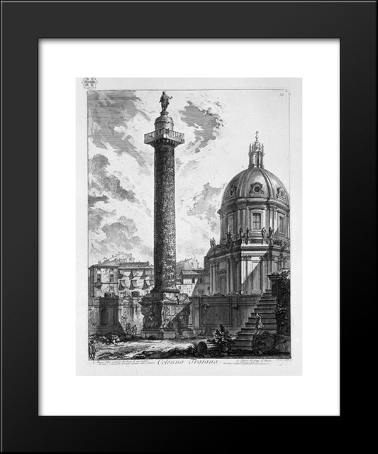 View Of The Two Churches The One Called The Madonna Of Loreto, The Other The Name Of Mary At The Trajan Column 20x24 Black Modern Wood Framed Art Print Poster by Piranesi, Giovanni Battista