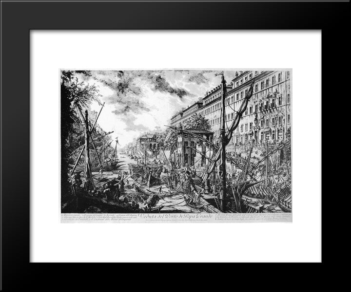 Vedute Di Roma 20x24 Black Modern Wood Framed Art Print Poster by Piranesi, Giovanni Battista