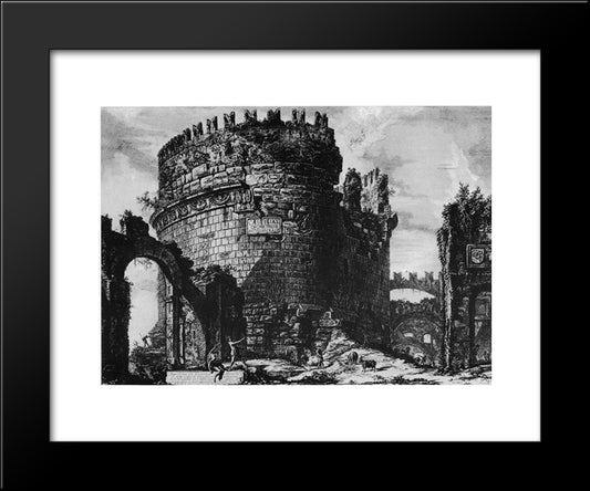 Vedute Di Roma 20x24 Black Modern Wood Framed Art Print Poster by Piranesi, Giovanni Battista