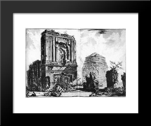 Vedute Di Roma 20x24 Black Modern Wood Framed Art Print Poster by Piranesi, Giovanni Battista