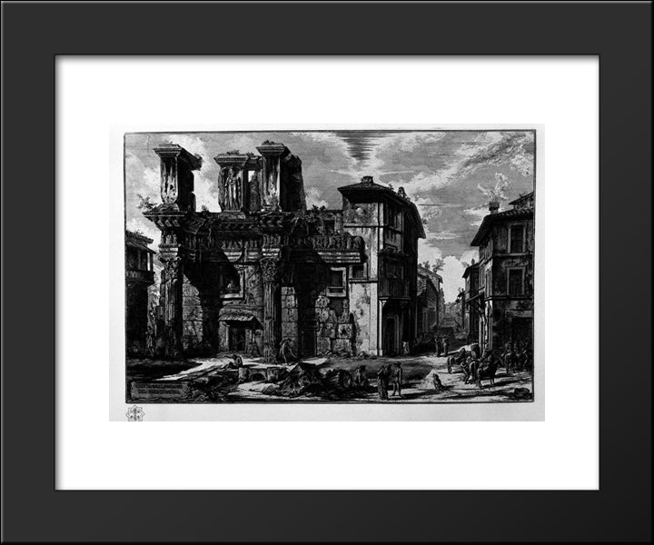 View The Remains Of The Forum Of Nerva 20x24 Black Modern Wood Framed Art Print Poster by Piranesi, Giovanni Battista