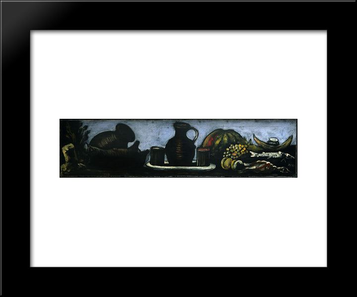Still Life 20x24 Black Modern Wood Framed Art Print Poster by Pirosmani, Niko