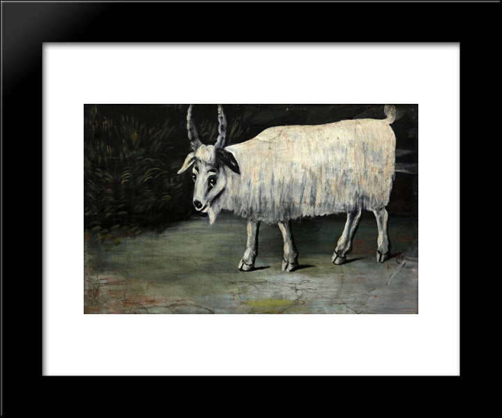 Goat 20x24 Black Modern Wood Framed Art Print Poster by Pirosmani, Niko