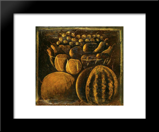 Still Life 20x24 Black Modern Wood Framed Art Print Poster by Pirosmani, Niko