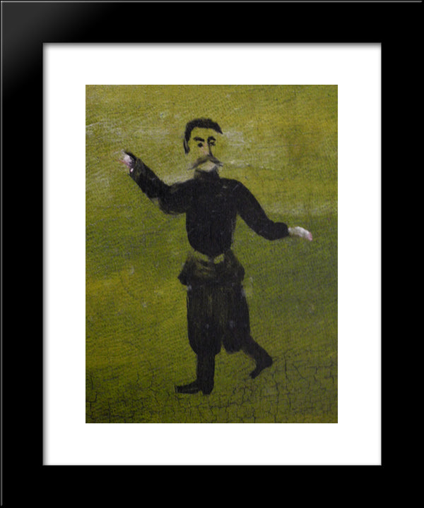 Donkey Bridge (Fragment) 20x24 Black Modern Wood Framed Art Print Poster by Pirosmani, Niko