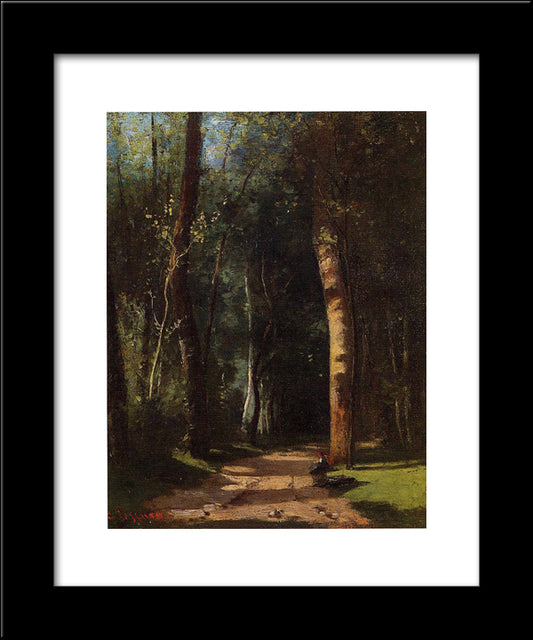 In The Woods 20x24 Black Modern Wood Framed Art Print Poster by Pissarro, Camille